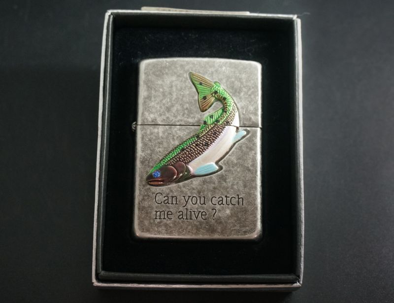 画像: zippo 魚メタル バレル加工 1996年製造