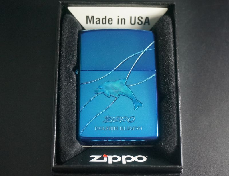 画像: zippo ドルフィン シェル ブルーチタン 