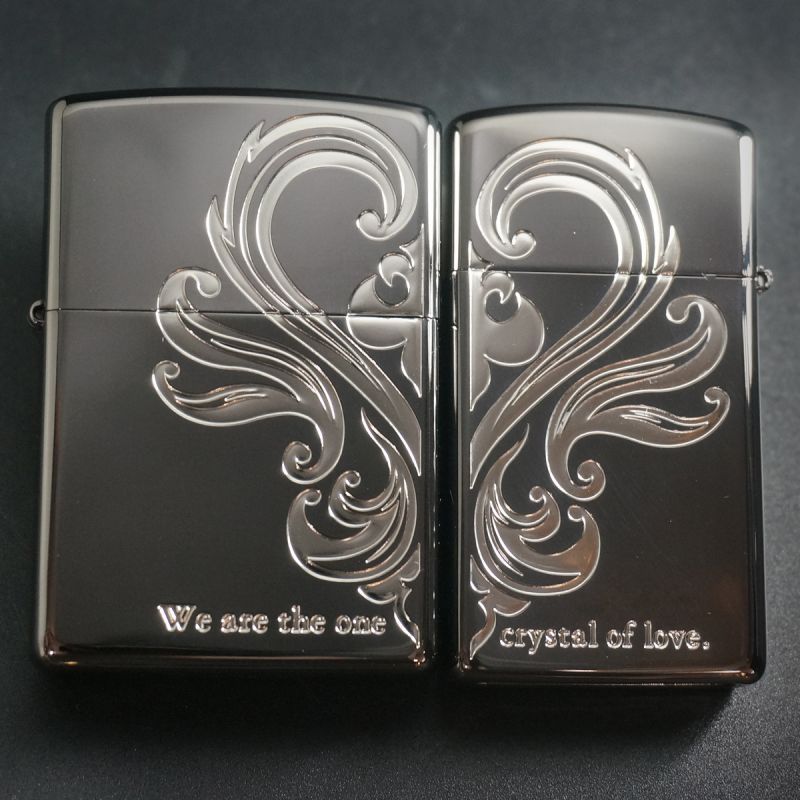 画像1: zippo ペア アラベスクハート  BK