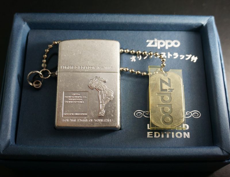 画像: zippo WINDY シルバーバレル ストラップセット 1999年製造