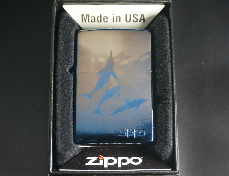 画像: zippo ドルフィン ブルーチタン 2000年製造