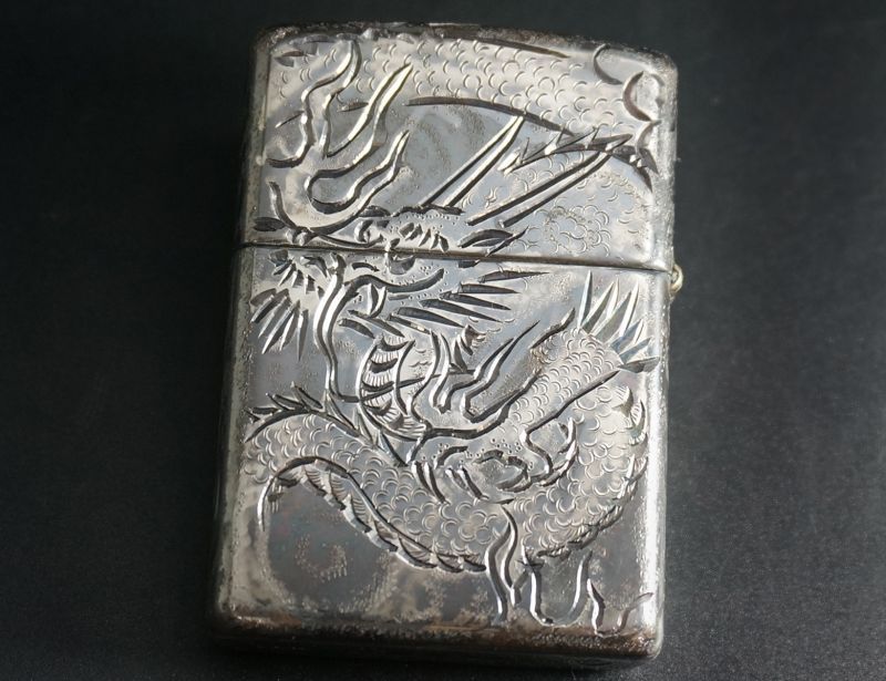 画像: zippo スターリングシルバー 職人五面手彫り 龍 #26