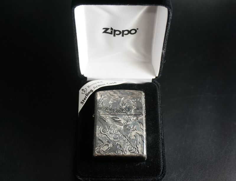 画像: zippo スターリングシルバー 職人五面手彫り 龍 #26