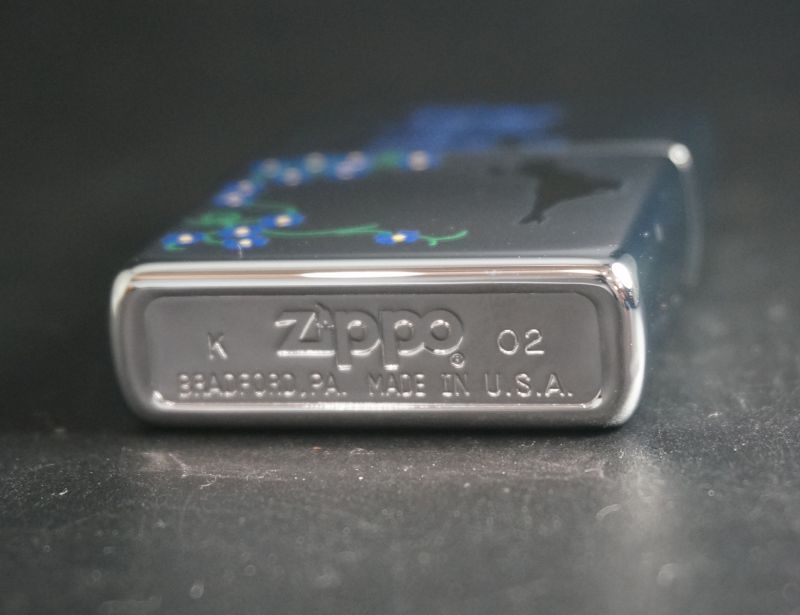 画像: zippo WINDY 朝顔＆シルエット 2002年製造