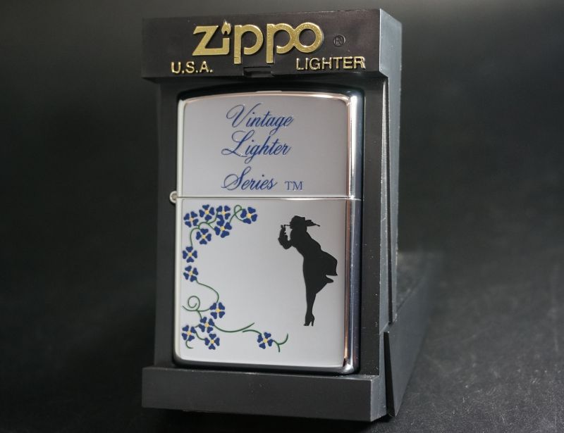 画像: zippo WINDY 朝顔＆シルエット 2002年製造