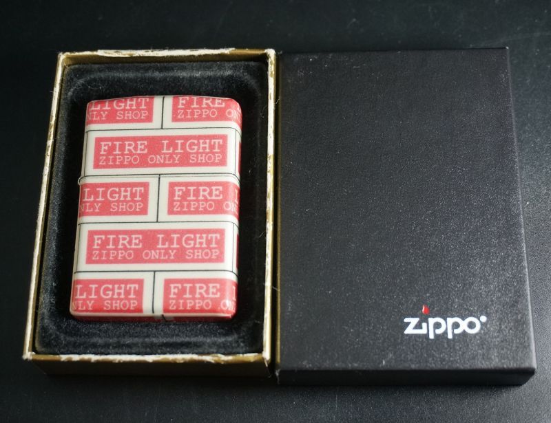 画像: zippo FIRE LIGHT オリジナル レッド 紙巻き 1997年製造