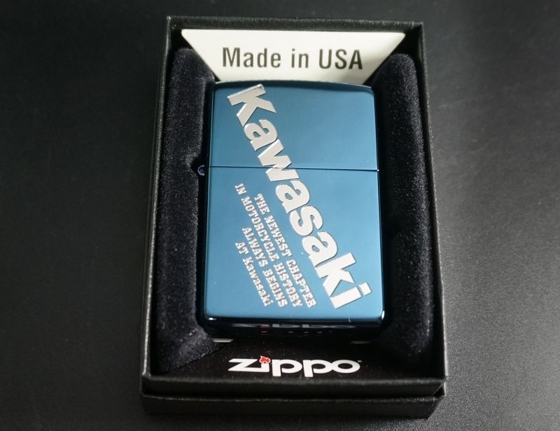 画像: zippo Kawasaki ブルーチタン 2014年製造