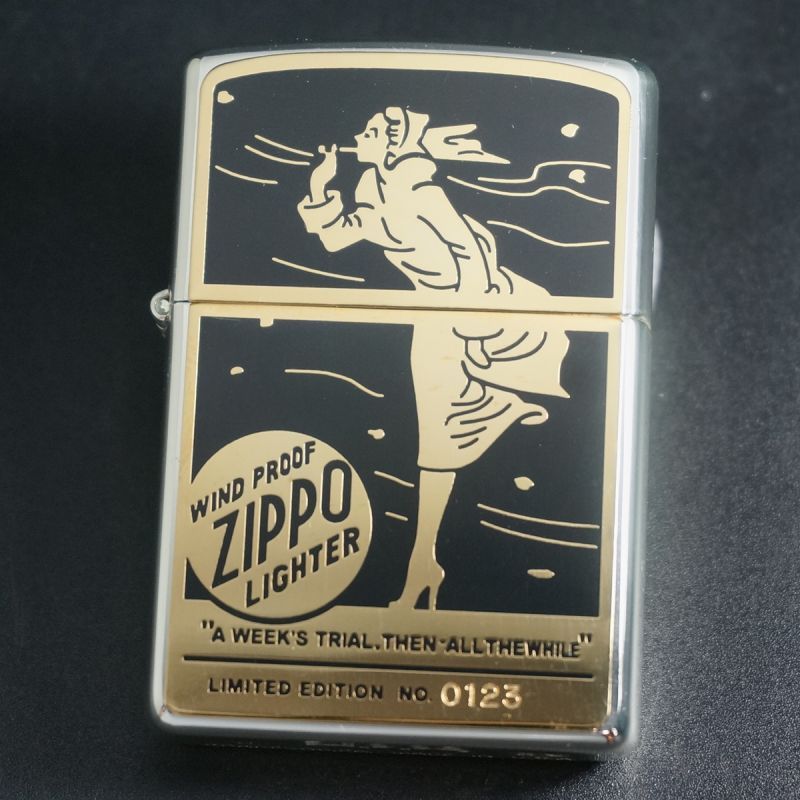 画像: zippo WINDY ＃250 プレート 携帯灰皿セット 1999年製造