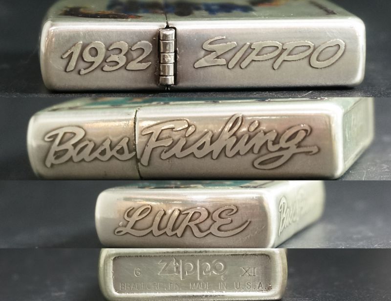 画像: zippo Large mouth bass 5面デザイン 1995年製造 キズあり