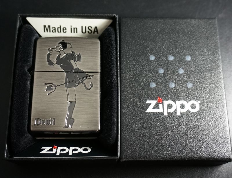 画像: zippo WINDY DEVIL BK Wフェイス