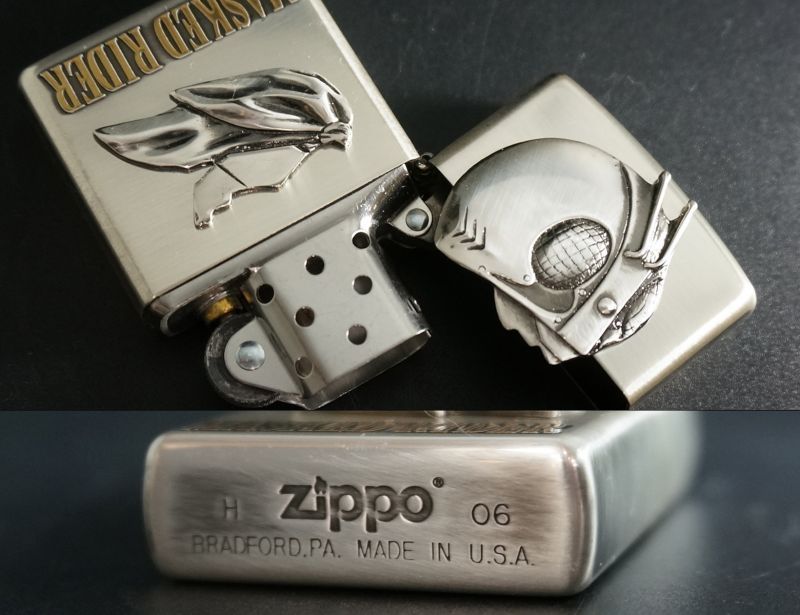 画像: zippo 仮面ライダ−1号 フェイス モノクロームバージョン