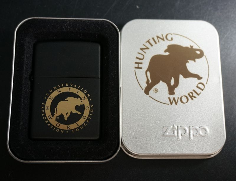 画像: zippo HUNTING WORLD（ハンティングワールド） 黒マット 2002年製造