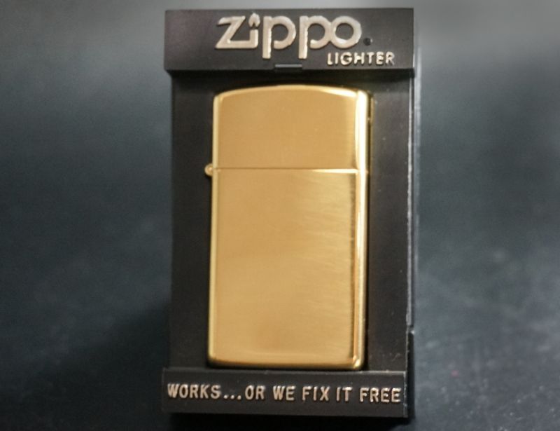 画像: zippo #1654B ハイポリッシュ・ブラス スリム 2000年製造