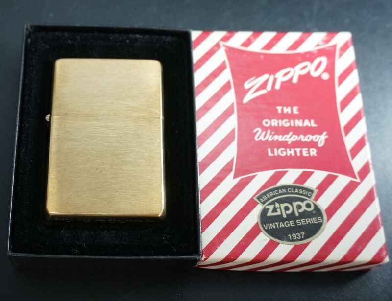 画像: zippo フラットトップ #240CC ブラッシュ・ブラス 2005年製造