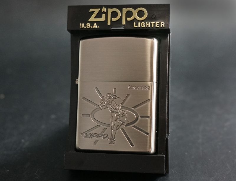 画像: zippo WINDY エッチング シルバーいぶし B 2000年製造