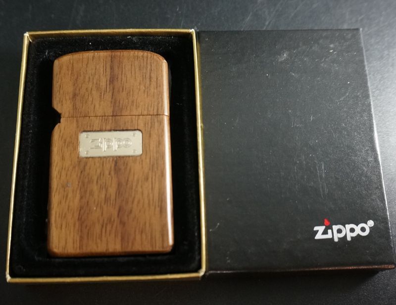 画像: zippo 木巻き ウォールナット スリム 2003年製造