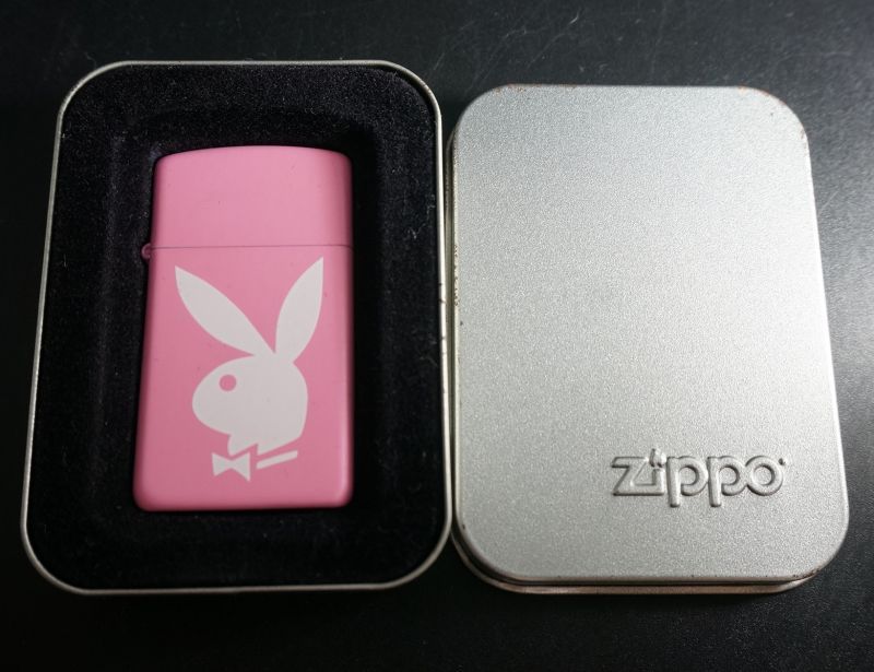 画像: zippo PLAYBOY ピンクマット スリム 2007年製造