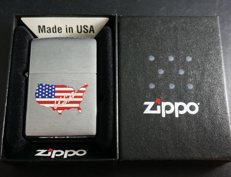 画像: zippo アメリカ大陸 星条旗柄 1997年製造