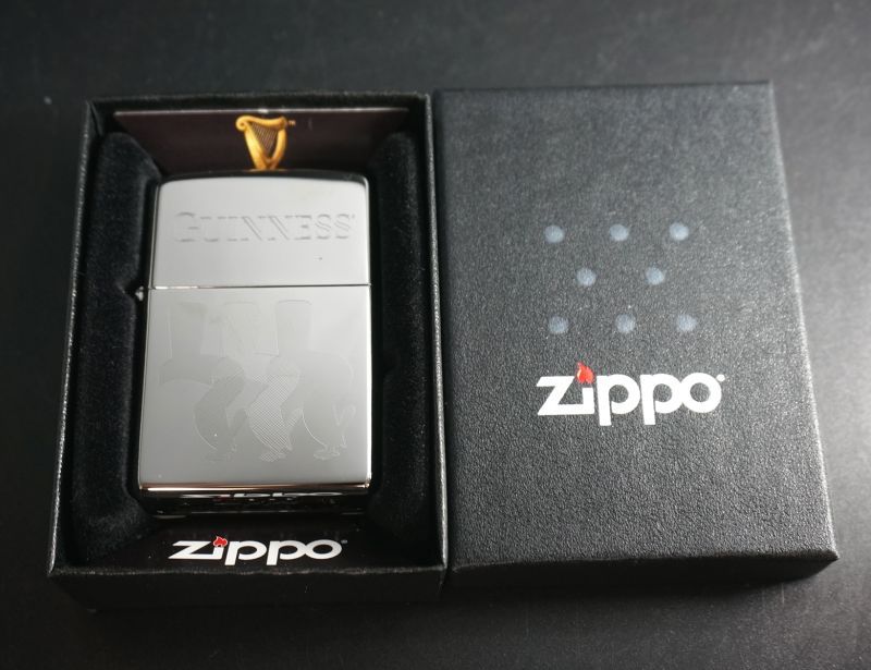 画像: zippoギネスビール#250 ハイポリッシュ・クローム　2018年製造