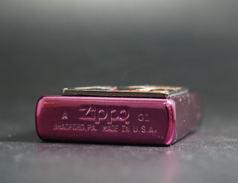 画像: zippo WINDY　鏡面加工　ピンク　キズ有　2001年製造