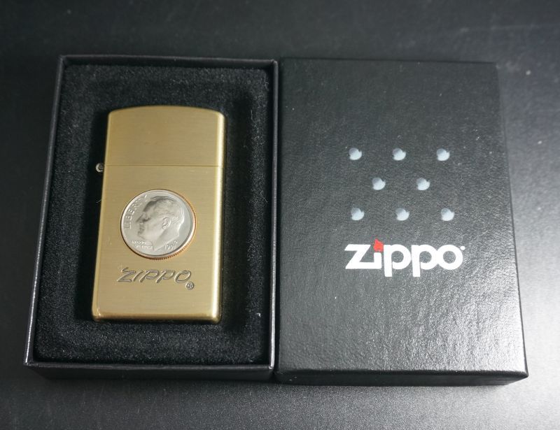 画像: zippo スリム　コイン10セント　1991年製造
