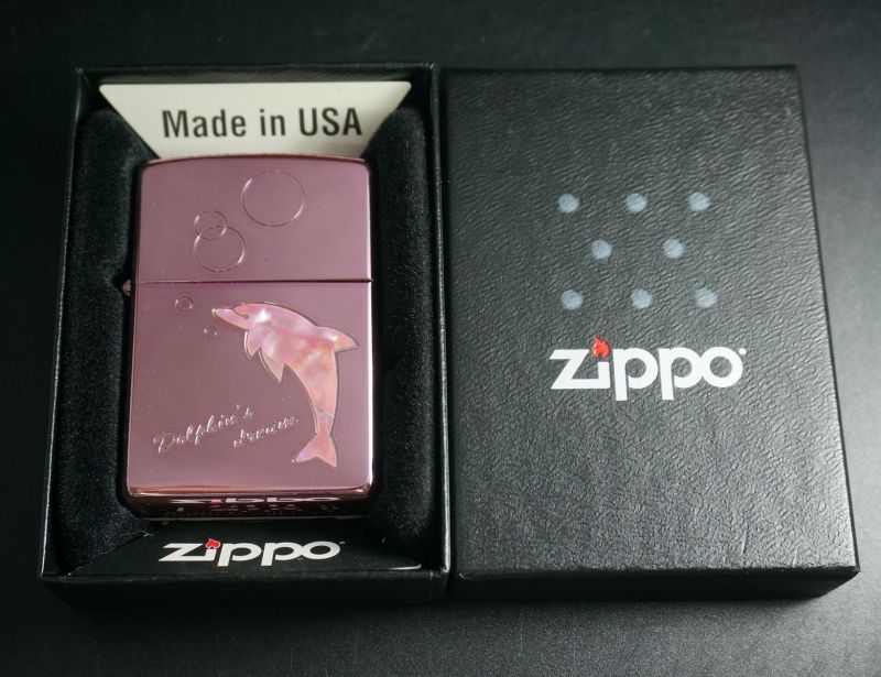 画像: zippo ピンク　イルカ　鏡面加工　2001年製造