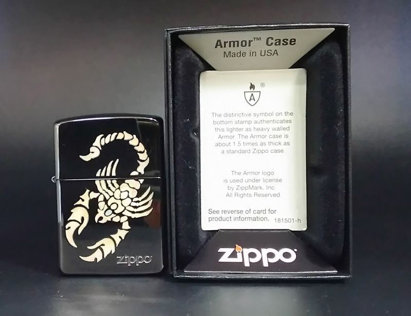 画像: zippo ARMOR 貝張り サソリ 2004年製造