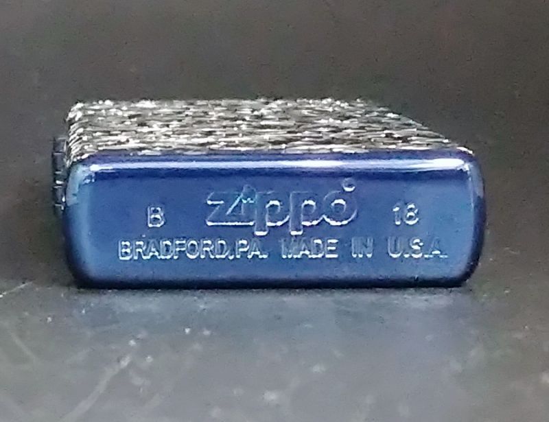 画像: zippo イオンブルー 5面仕上 2018年製造