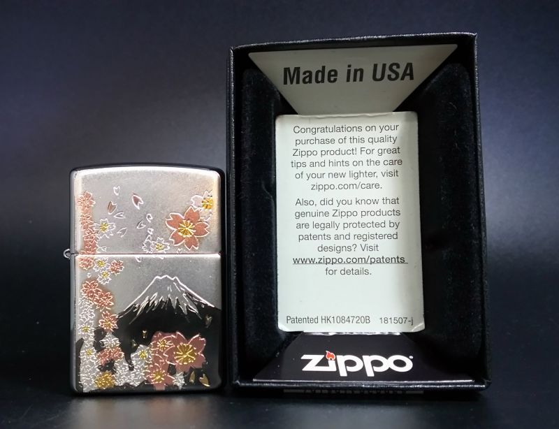 画像: zippo 電鋳板 桜富士 2017年製造