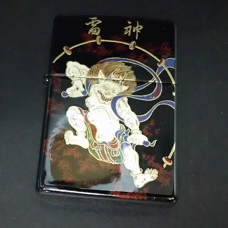 画像1: zippo 本金 蒔絵 雷神 2004年製造