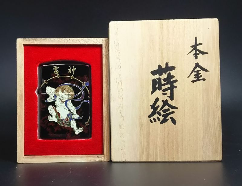 画像: zippo 本金 蒔絵 雷神 2004年製造