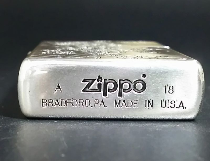 画像: zippo 和柄龍 両面加工 タイプB 銀色 2018年製造