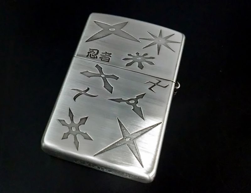 画像: zippo 忍者 両面加工 銀色 2018年製造