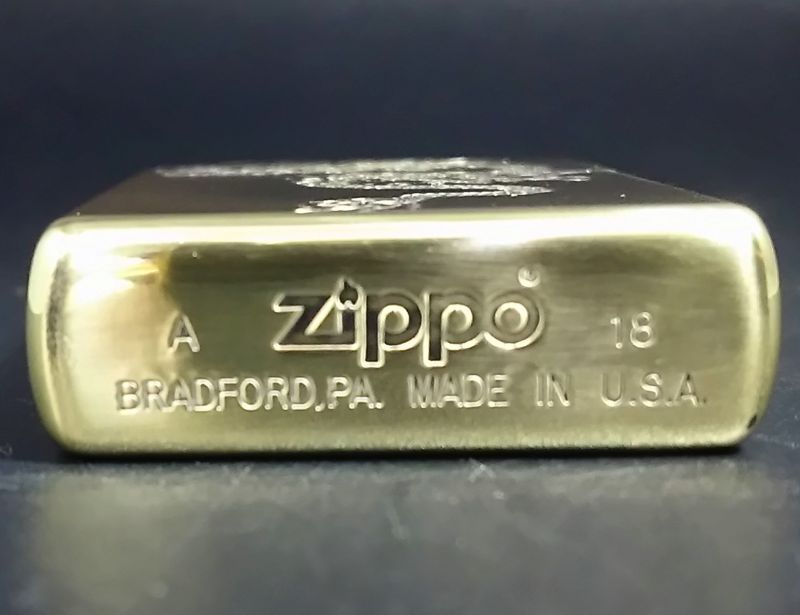 画像: zippo 和柄龍 両面加工 タイプA 金色 2018年製造