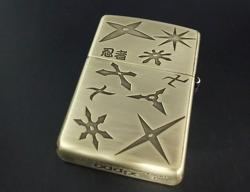 画像: zippo 忍者 両面加工 金色 2018年製造