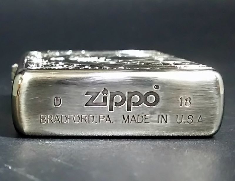 画像: zippo ルーレット 両面加工 銀色 2018年製造