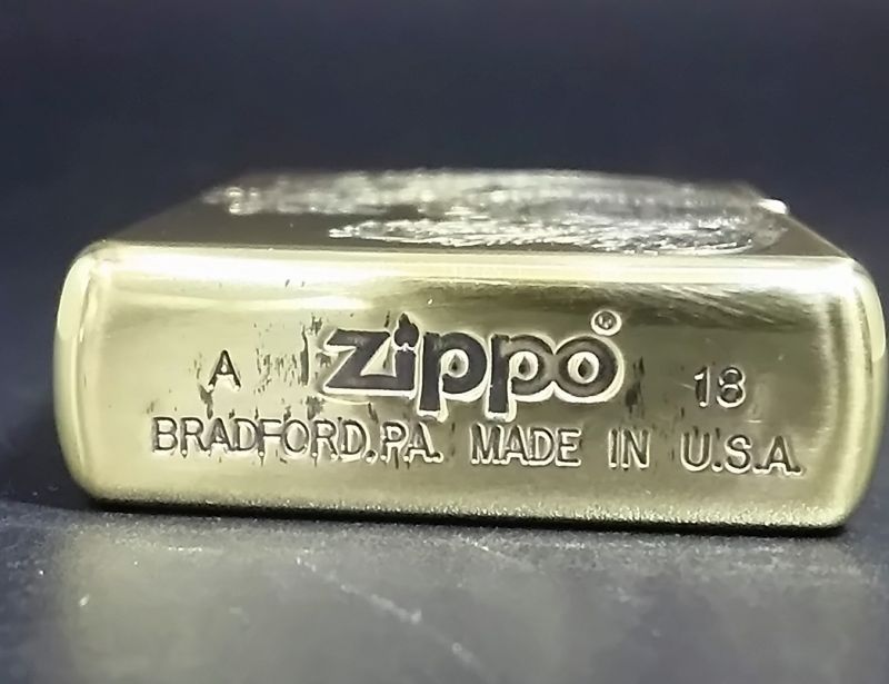 画像: zippo 和柄龍 両面加工 タイプC 金色 2018年製造