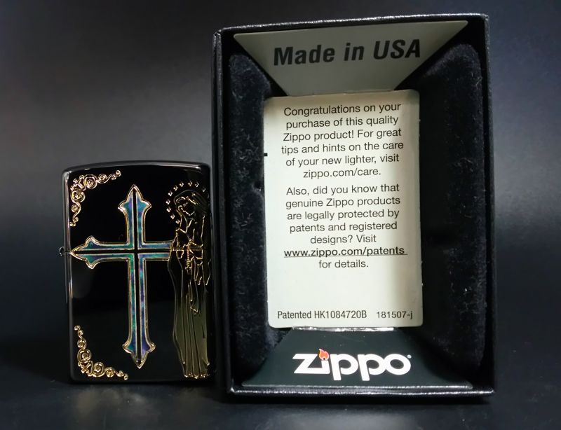 画像: zippo 十字架 マリア 金色 2017年製造