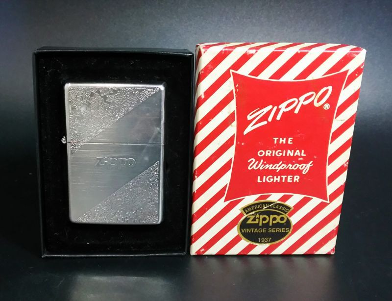 画像: zippo 両面エッチング フラットトップ 1990年製造