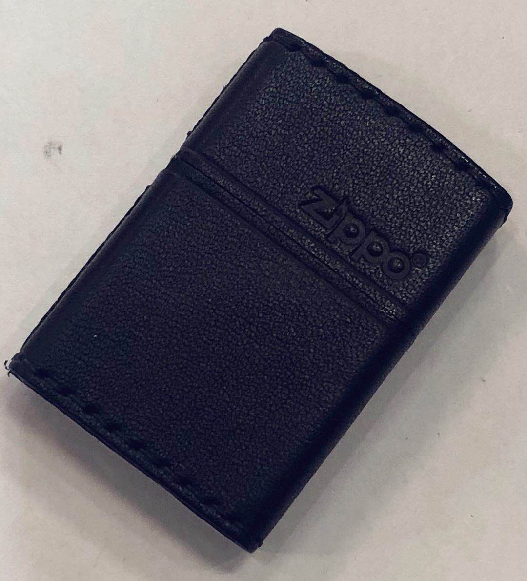 画像1: zippo 革巻き　黒　2018年製造