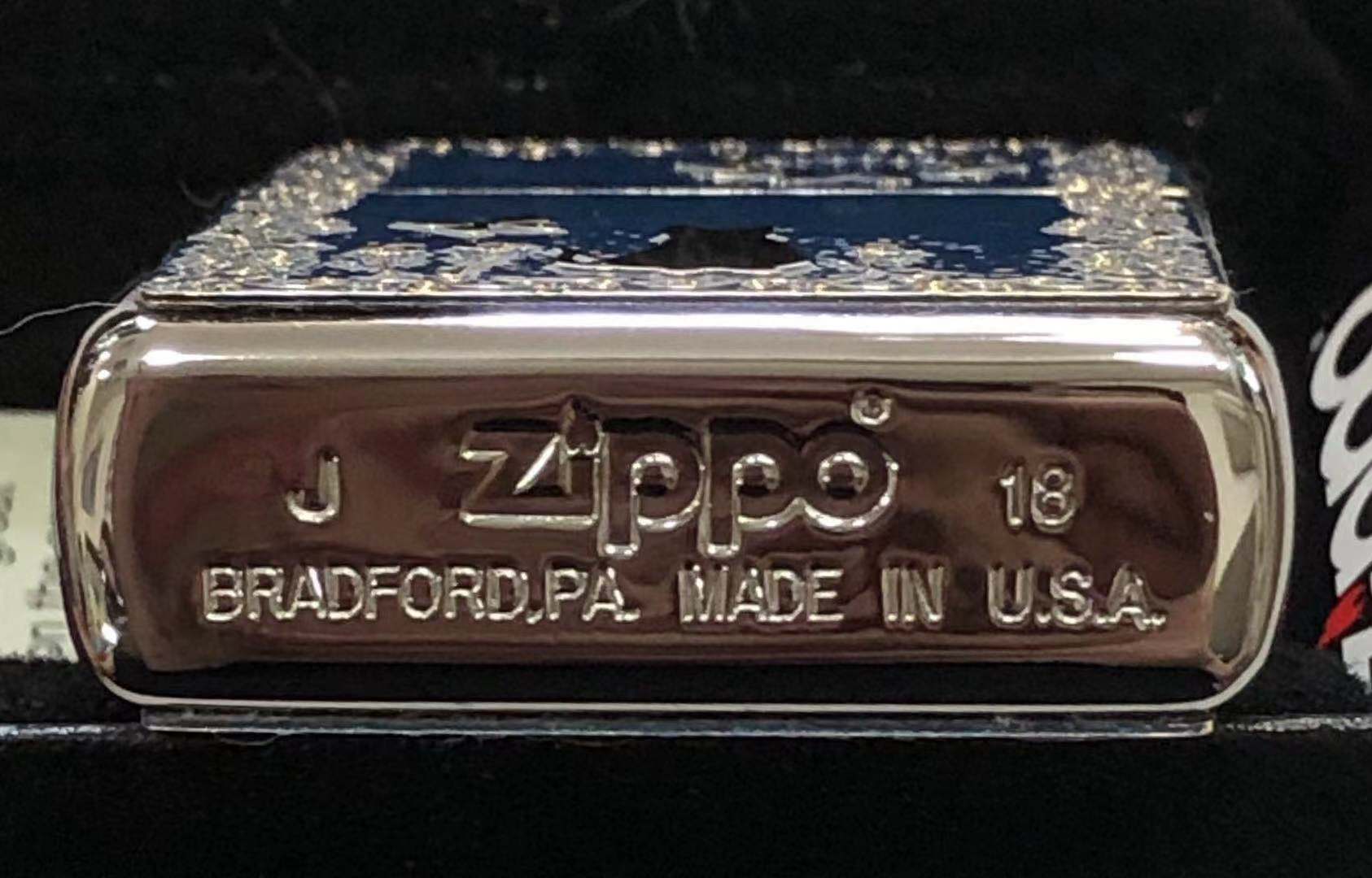 画像4: zippo metal paint plate 猫　ブルー2018年製造