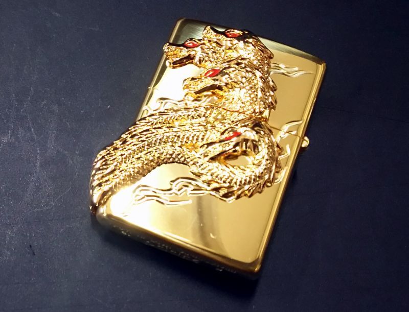 画像: zippo 龍 3面加工 金タンク仕様 2019年製造