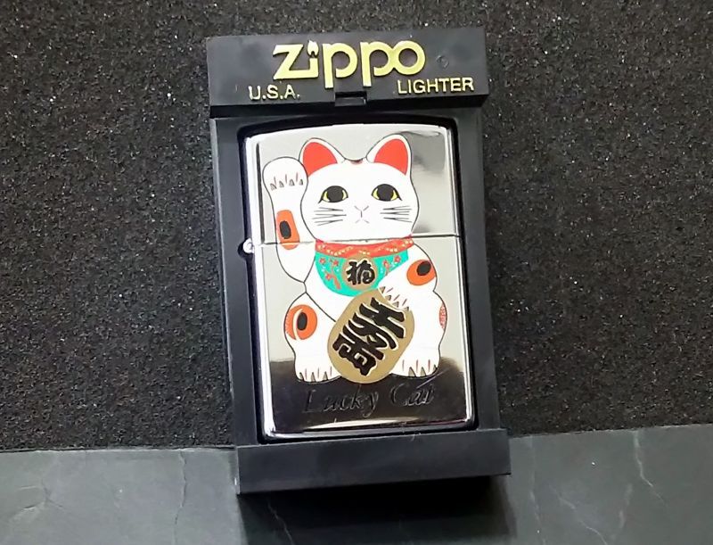 画像: zippo 招き猫柄 1993年製造