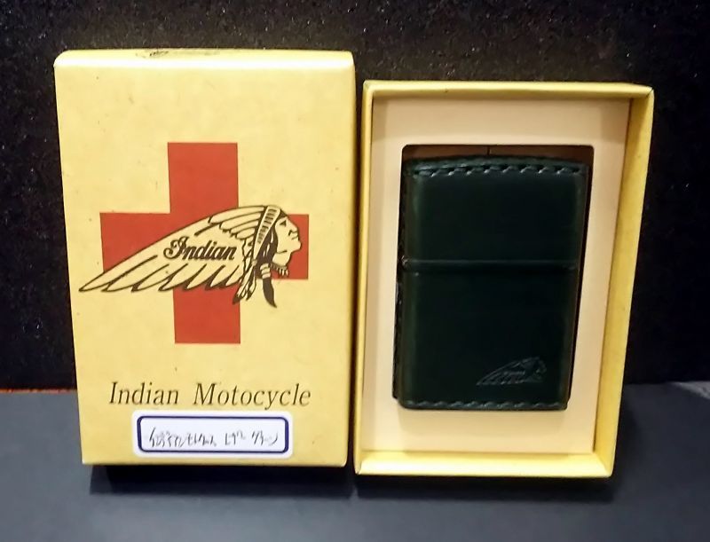 画像: zippo 革巻き 緑 2007年製造