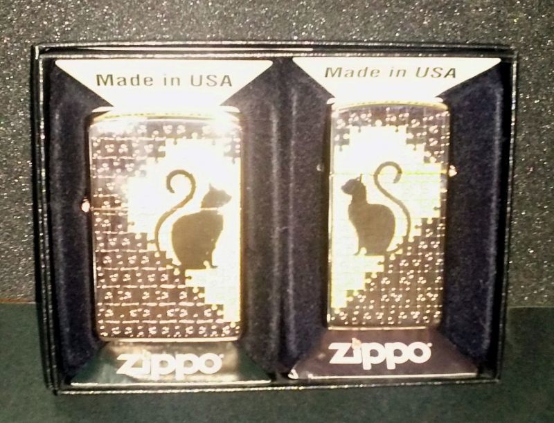 画像: zippo ペア キャットパズル 2014年製造