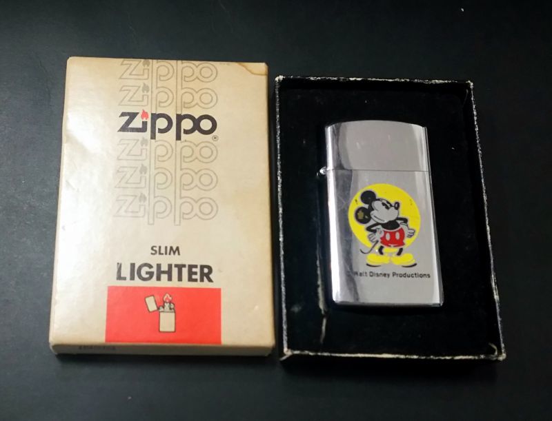 画像: zippo SLIM ディズニー ミッキーマウス USED 1978年製造