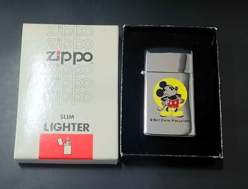 画像: zippo SLIM ディズニー ミッキーマウス 新品 1976年製造