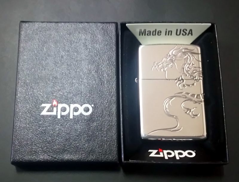 画像: zippo 龍 銀色 2019年製造