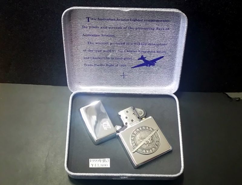 画像: zippo AUSTRALIAN AVIATOR メタル貼り 1999年製造