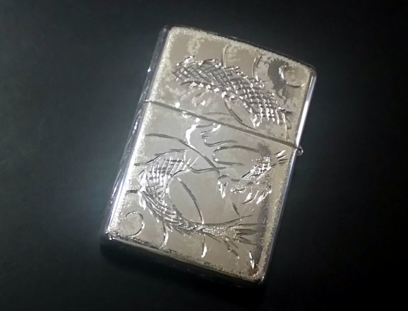 画像: zippo スターリングシルバー アーマー 龍 5面手彫り 2019年製造